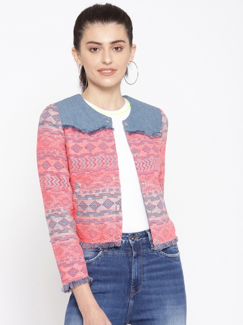 

Vero Moda Women Pink Self Design Tailored Jacket