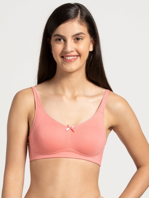 

Jockey Peach-Coloured Solid Non-Wired Non Padded Everyday Bra FE41-0105