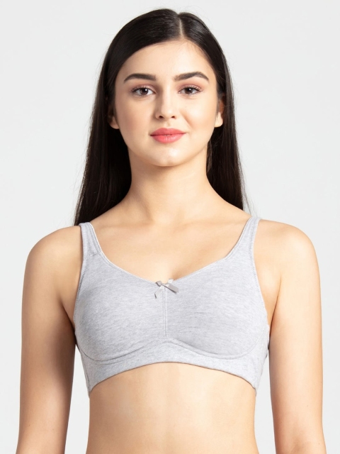 

Jockey Grey Melange Solid Non-Wired Non Padded Everyday Bra FE41-0105
