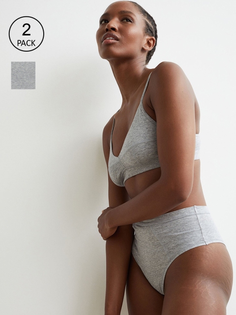 

H&M Women Grey 2-Pack Brazilian Briefs