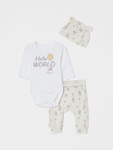 

H&M Kids Girls 3-piece jersey set, White
