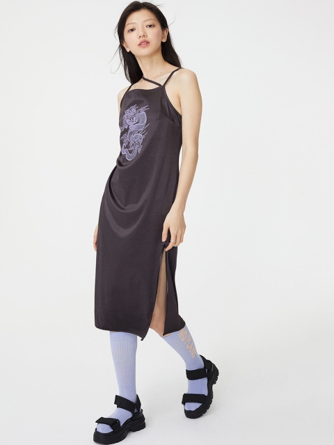 

H&M Women Black Fitted Dress
