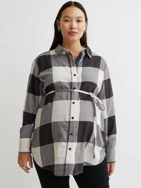 

H&M Woman Black & White MAMA Cotton shirt