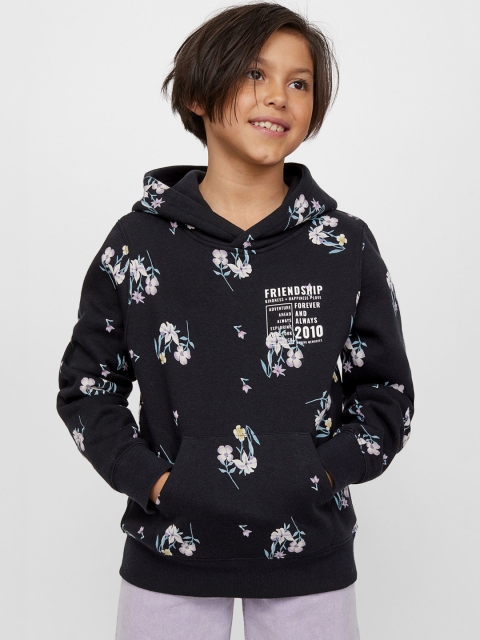 

H&M Woman Black Printed hoodie