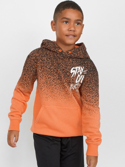 

H&M Boys Orange & Black Printed Long Sleeves Hoodie
