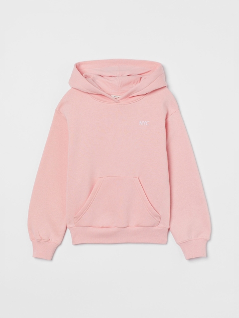 

H&M Kids Girls Pink Solid Oversized Hoodie
