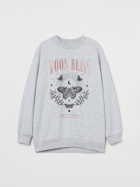 

H&M Kids Girls Printed sweatshirt, Grey