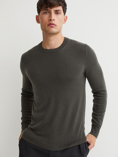 

H&M Men Green Cashmere jumper