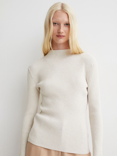 

H&M Women Beige Rib-knit jumper