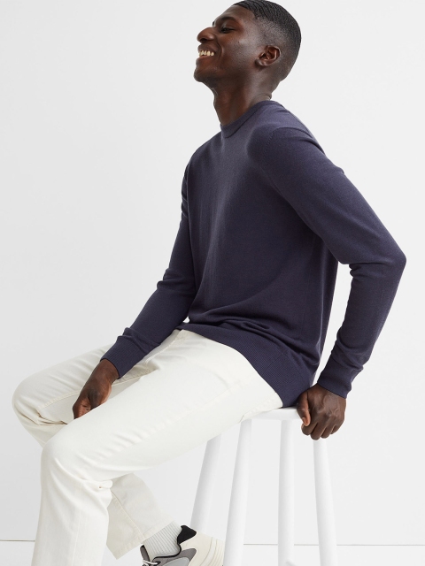 

H&M Men Blue Merino Wool Jumper