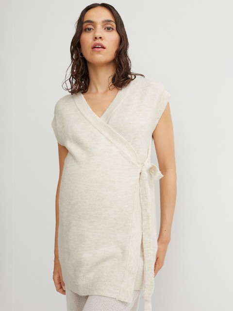 

H&M Woman Beige MAMA Fine-knit gilet