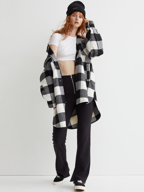 

H&M Women Black Solid Flared Trousers