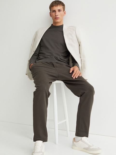 

H&M Men Green Solid Pima Pure Cotton Joggers