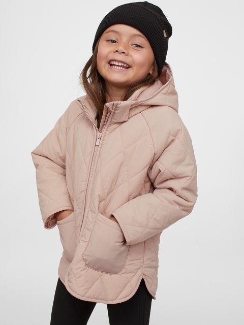 

H&M Girls Pink Hooded quilted jacket