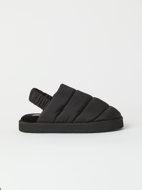 

H&M Women Black Quilted Casual Slippers
