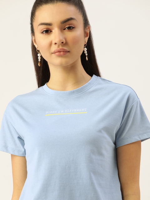 

DressBerry Women Blue Printed T-shirt