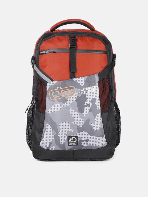 

Roadster Unisex Grey & Maroon Camouflage Printed Backpack