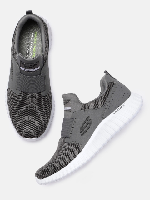

Skechers Men Charcoal Textured Sneakers