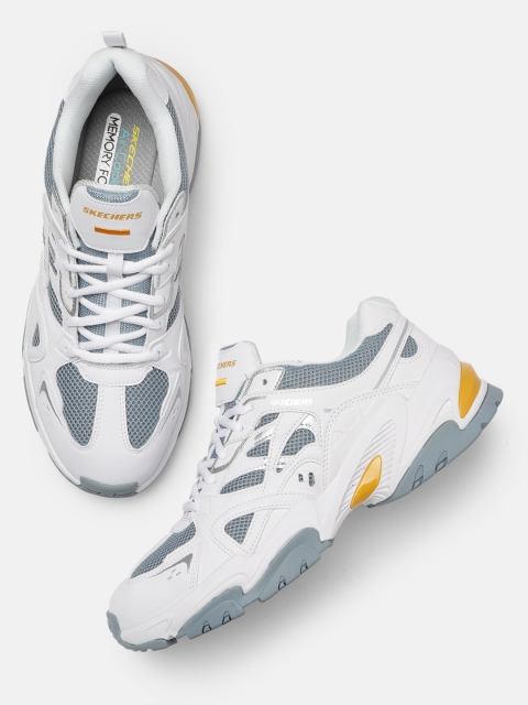 

Skechers Men White & Grey STAMINA V2-BEST ADVANTAGE Lightweight Textured Sneakers