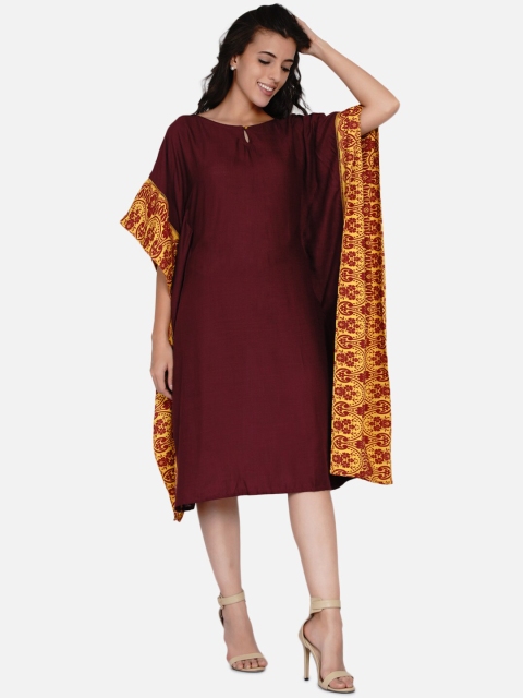 

The Kaftan Company Maroon Kaftan Dress