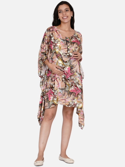

The Kaftan Company Pink Printed Maternity Kaftan Dress
