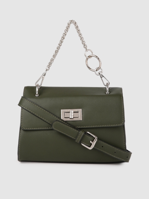 

Van Heusen Green Solid Structured Satchel