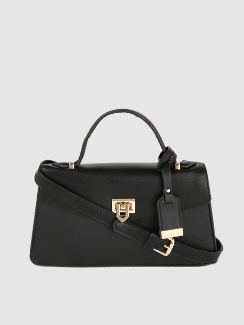 

Van Heusen Women Black Solid Satchel