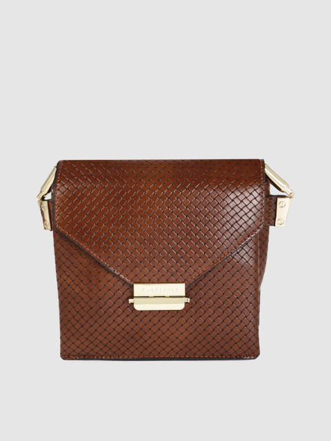 

Van Heusen Brown Textured PU Structured Sling Bag