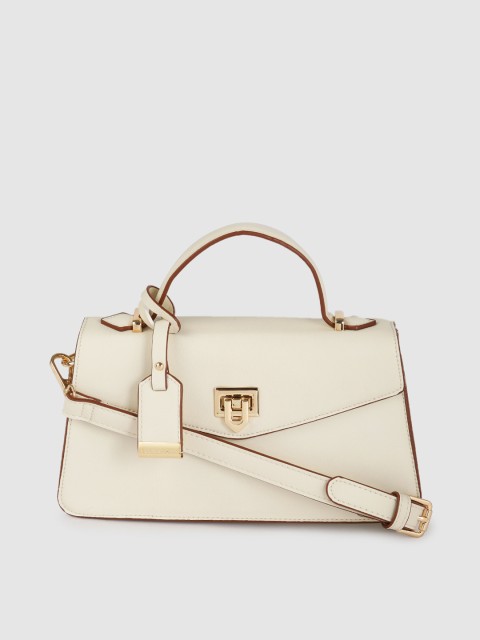 

Van Heusen Women White Solid Structured Satchel