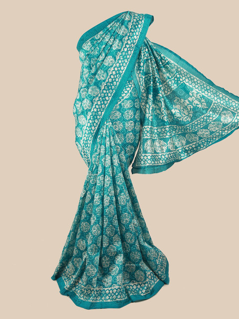 

Pothys Blue & White Floral Printed Saree