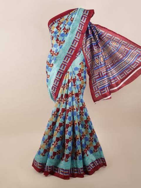 

Pothys Blue & Red Printed Saree