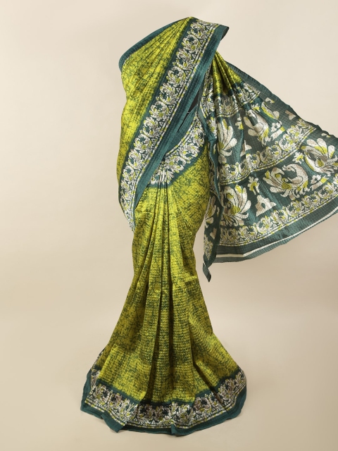 

Pothys Green & Teal Ethnic Motifs Saree