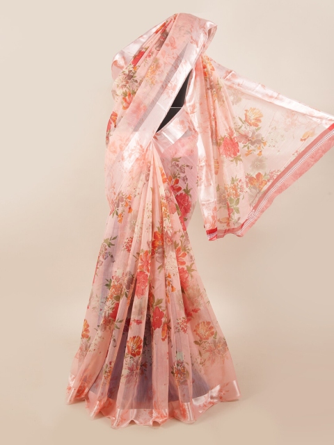 

Pothys Pink & Orange Floral Printed Saree