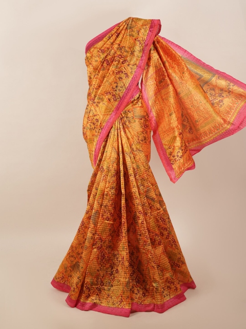 

Pothys Orange & Pink Printed Saree