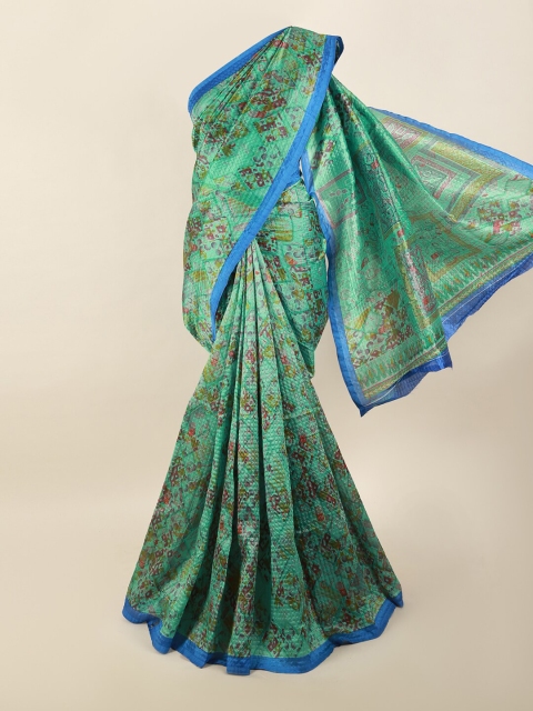 

Pothys Green & Blue Printed Saree