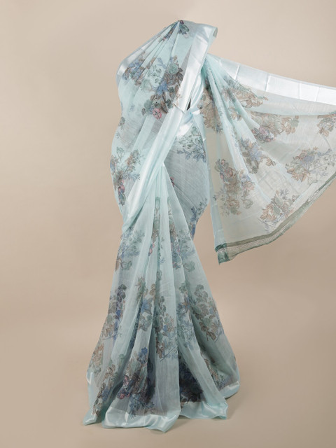 

Pothys Blue & Pink Floral Printed Saree