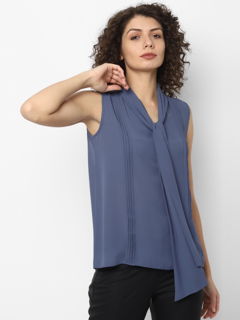 

Allen Solly Woman Blue Pleated Regular Top