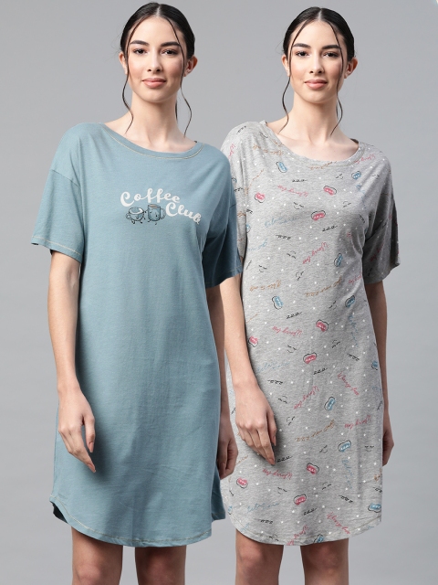 

Marks & Spencer Set of 2 Printed Nightdress T373139MPETROL, Blue