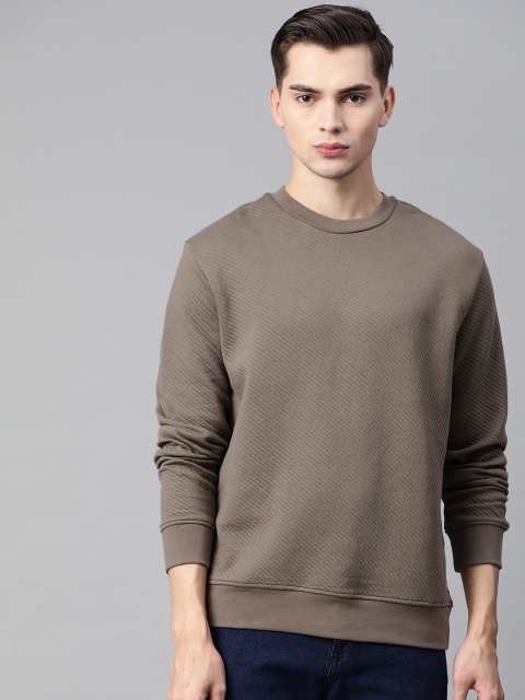 

Marks & Spencer Men Brown Textured Sweatshirt