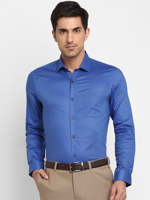 

Turtle Men Blue Slim Fit Opaque Solid Formal Shirt