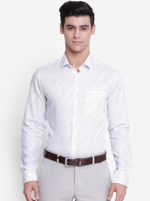 

Turtle Men White & Black Slim Fit Opaque Printed Cotton Casual Shirt