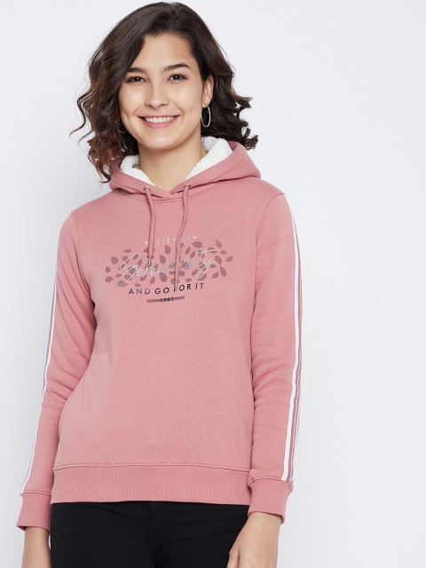 

Octave Women Pink Printed Hooded Sweatshirt