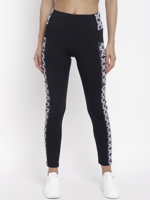 

Chkokko Women Black & Grey Yoga Stretchable Gym Tights