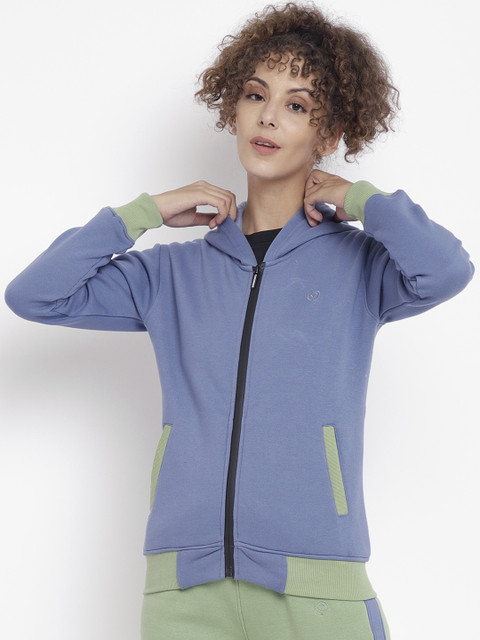 

Chkokko Women Blue Colourblocked Dry-Fit Sporty Jacket