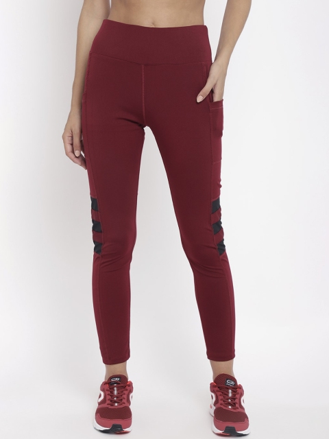 

Chkokko Women Maroon Solid Gym Tights