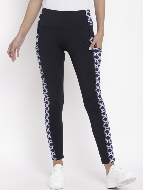 

Chkokko Women Black & Blue Gym Tights