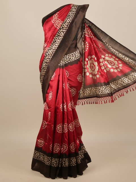 

Pothys Maroon & Black Floral Printed Saree