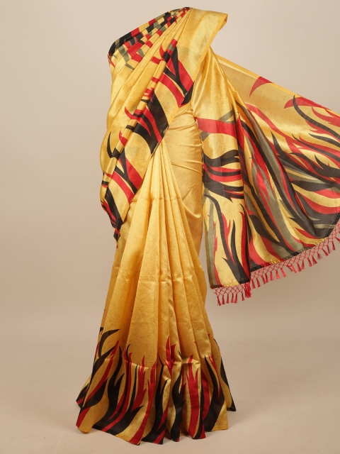 

Pothys Yellow & Red Abstract Printed Saree