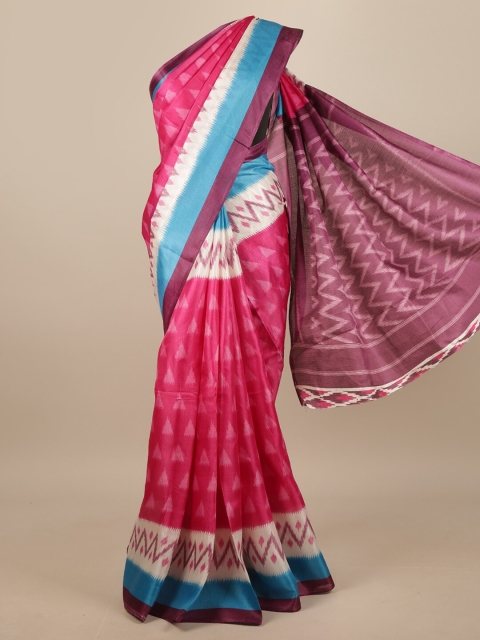 

Pothys Pink & Blue Printed Saree