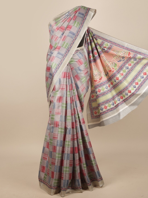 

Pothys Grey & Red Printed Saree